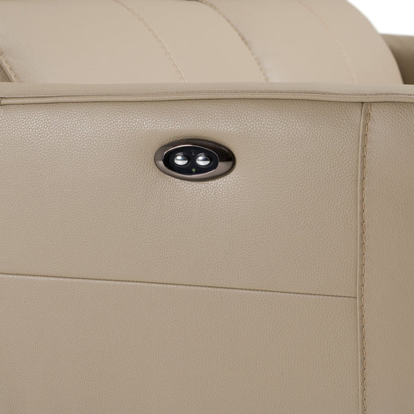 Eden Modern Taupe Leather Sofa With 2 Recliners