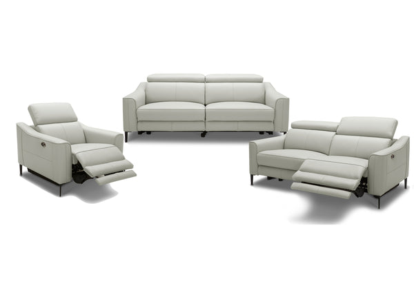 Eden Modern Grey Leather Sofa Set