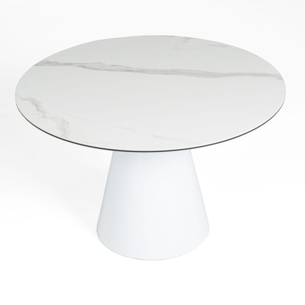 Edith Modern Round White Ceramic Dining Table
