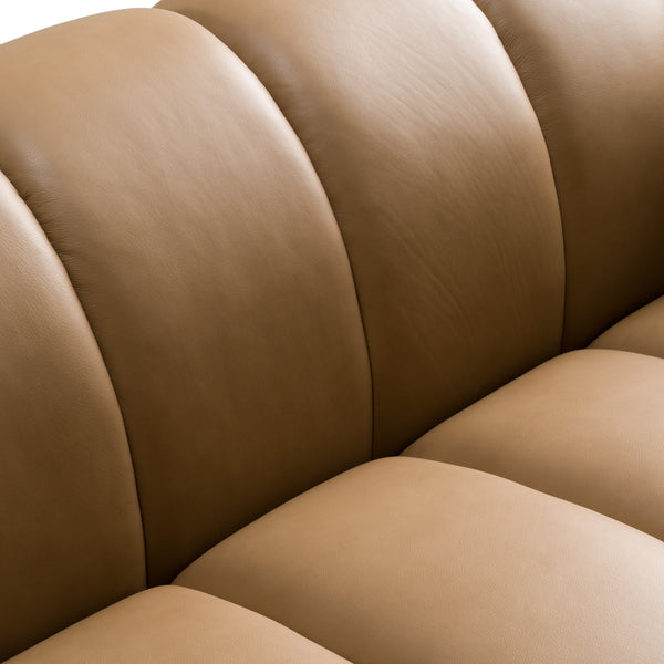 Ekwok Modern Tan Leather Sofa