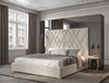 Modrest Eldora Queen Glam Beige Velvet And Brushed Brass Bed Model VGVCBD1900-19-Q