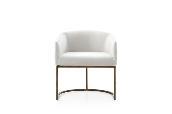 Modrest Elisa Modern Beige Velvet & Brass Dining Chair Model VGVCB8369-BG-DC