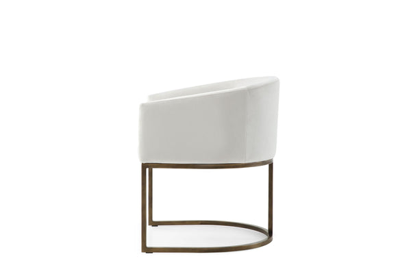 Modrest Elisa Modern Off White & Brass Dining Chair Model VGVCB8369-OFFWHT-DC