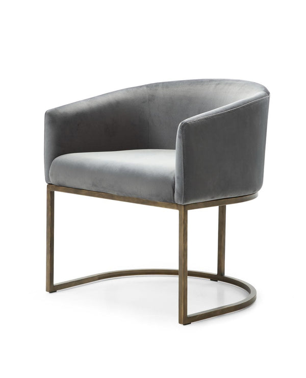 Modrest Elisa Modern Grey Velvet & Brass Dining Chair Model VGVCB8369-GRY-DC