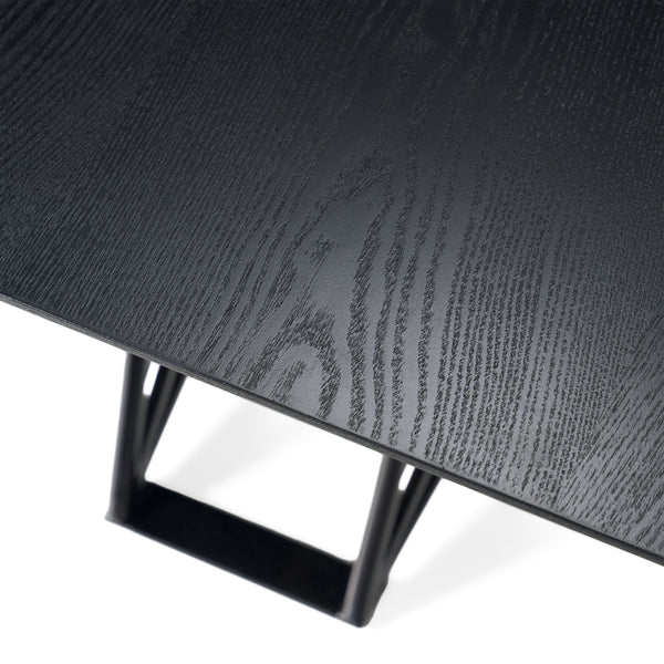 Elkhorn Glam Black Ash + Stainless Steel 126" Dining Table