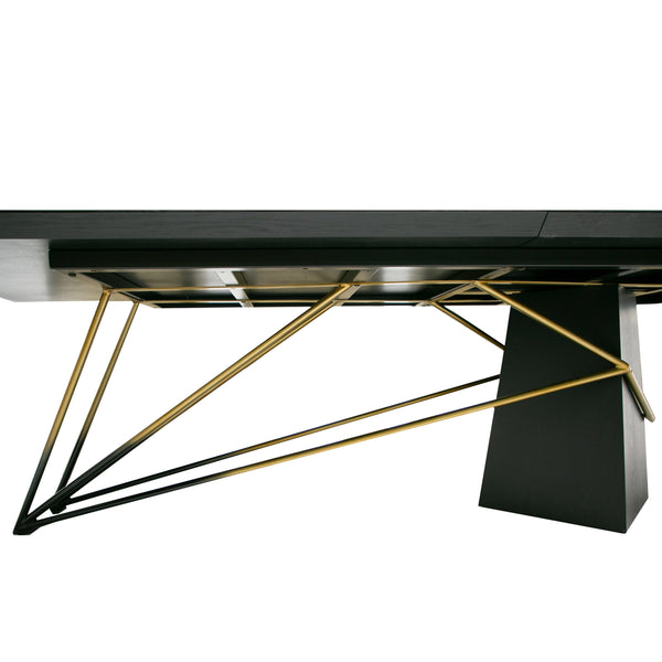Modrest Elkhorn Glam Black Ash & Stainless Steel 126" Dining Table Model VGGMDT-1599