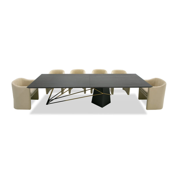 Modrest Elkhorn Glam Black Ash & Stainless Steel 126" Dining Table Model VGGMDT-1599