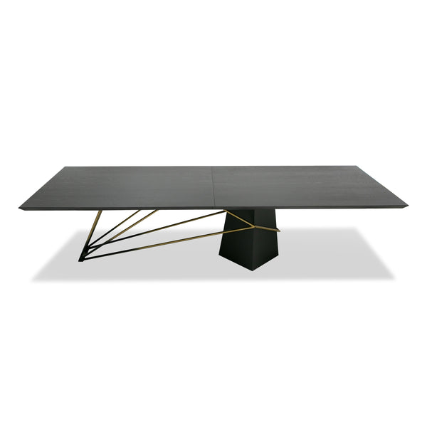 Modrest Elkhorn Glam Black Ash & Stainless Steel 126" Dining Table Model VGGMDT-1599
