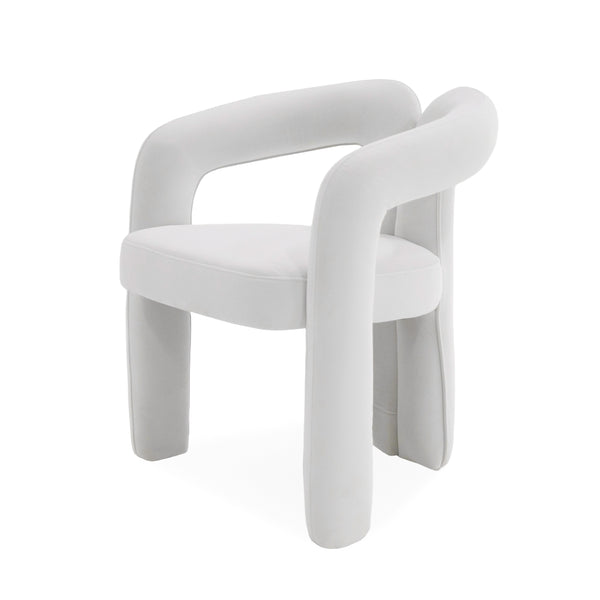 Modrest Ellen Glam White Velvet Dining Chair Model VGODZW-21077-WHT-DC