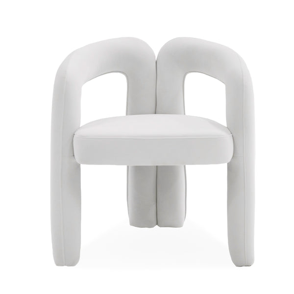 Modrest Ellen Glam White Velvet Dining Chair Model VGODZW-21077-WHT-DC