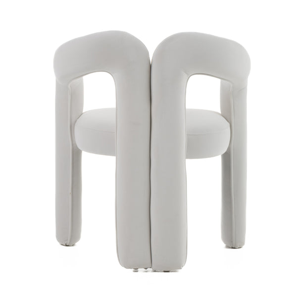 Modrest Ellen Glam White Velvet Dining Chair Model VGODZW-21077-WHT-DC