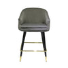 Elliot Contemporary Grey & Black/Gold Dining Bar Stool (Set of 2)