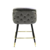 Modrest Elliot Contemporary Grey & Black | Gold Dining Bar Stool (Set Of 2) Model VGSWSBC432-DKGRY-BS