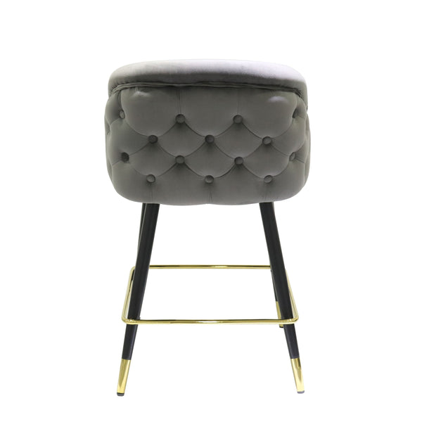 Modrest Elliot Contemporary Grey & Black | Gold Dining Bar Stool (Set Of 2) Model VGSWSBC432-DKGRY-BS