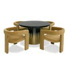 Modrest Elmira Glam Black Ash & Gradient Stainless Steel Round Dining Table Model VGGMDT-1658A