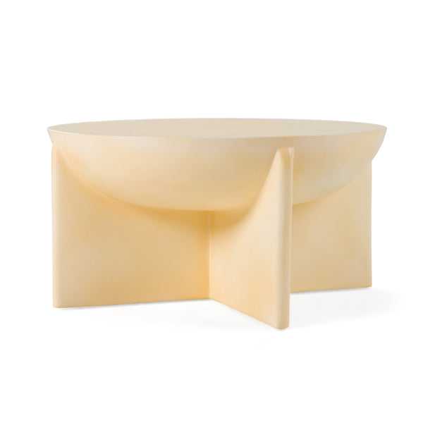 Modrest Elsa Modern Beige Concrete Round Coffee Table Model VGGR-615480-BGE