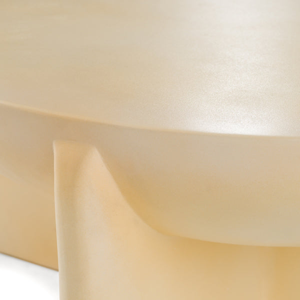 Modrest Elsa Modern Beige Concrete Round Coffee Table Model VGGR-615480-BGE