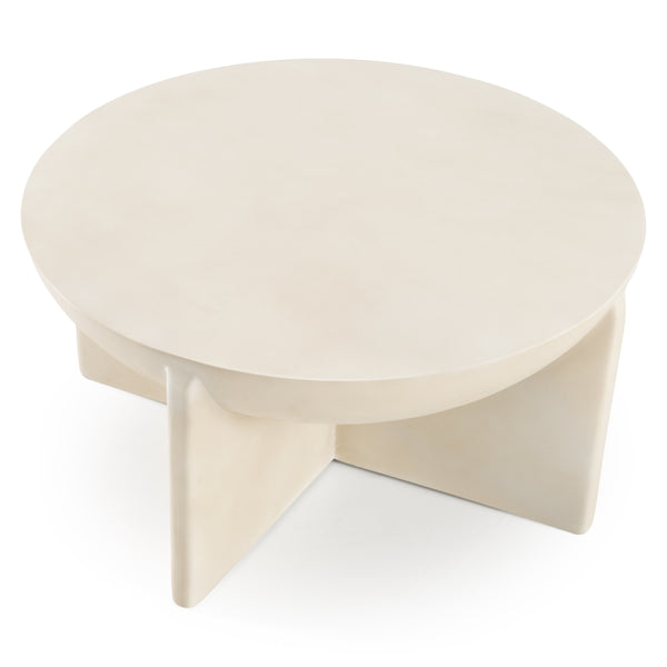 Modrest Elsa Modern Oyster Concrete Round Coffee Table Model VGGR-615480-OYS