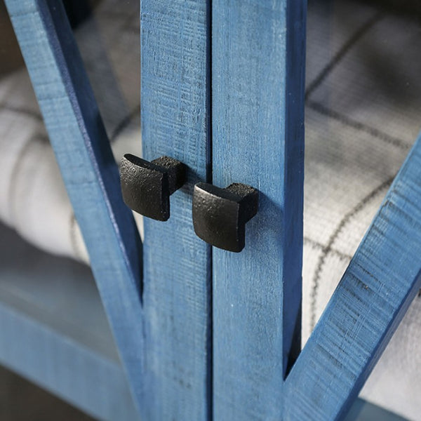 Furniture of America Zenia Denim Blue Rustic Curio Model EM-AC094BL