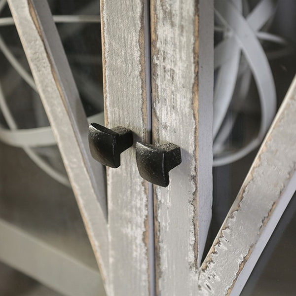 Furniture of America Zenia Weathered Gray Rustic Curio Model EM-AC094GY