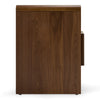 Emilio Modern Natural Burlap + Walnut Nightstand