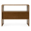 Emilio Modern Natural Burlap + Walnut Nightstand