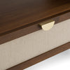 Emilio Modern Natural Burlap + Walnut Nightstand