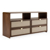 Emilio Modern Natural Burlap + Walnut Dresser