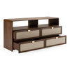 Emilio Modern Natural Burlap + Walnut Dresser
