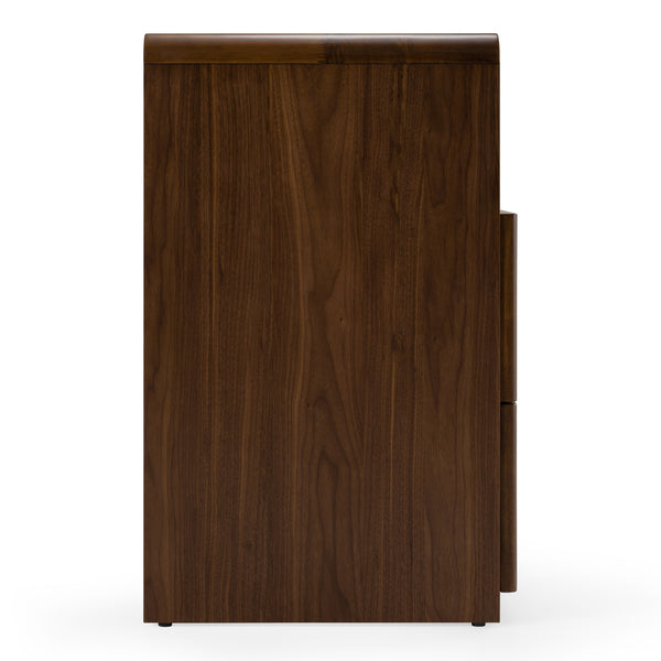 Emilio Modern Natural Burlap + Walnut Dresser