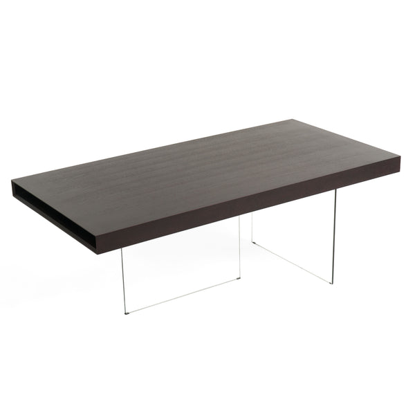Modrest Encino Modern Timber Chocolate & Glass Dining Table Model VGCNCP1712D-200100-V36DX-P2