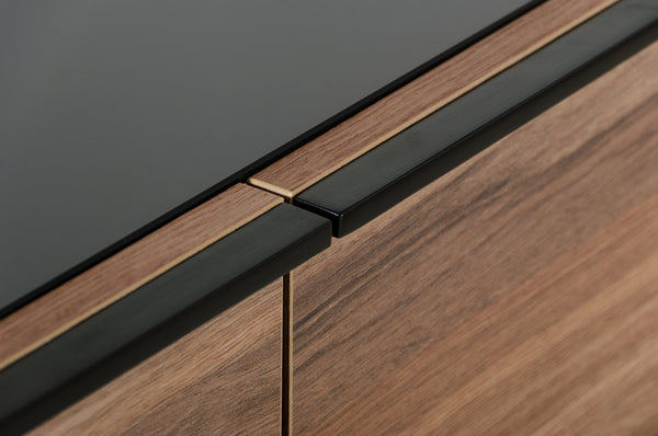 Nova Domus Matteo Italian Modern Walnut & Fabric Bed & 2 Nightstands & Dresser Set Model VGACMATTEO-BEDNSD-SET