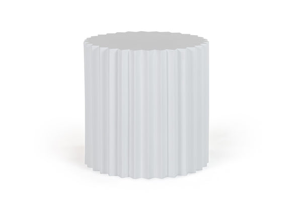 Modrest Evadale Modern White Concrete End Table Model VGGR-685156-WHT