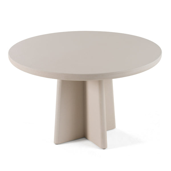 Evermore Modern Grey Faux Cement Round Dining Table