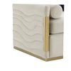 Tenaya Modern Beige Fabric & Gold Loveseat Sofa