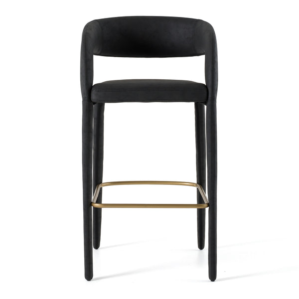 Modrest Faerron Modern Black Leatherette Bar Chair Model VGEU-MC-7182BC-B-BLK