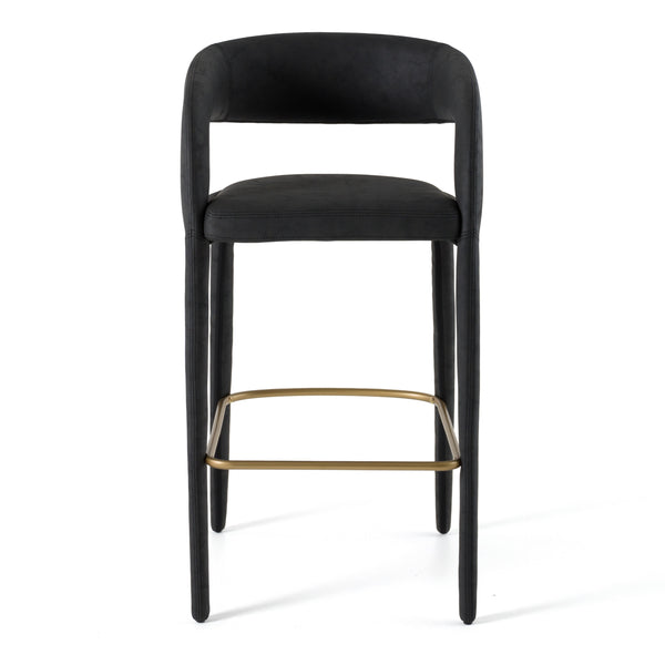Modrest Faerron Modern Black Leatherette Bar Chair Model VGEU-MC-7182BC-B-BLK