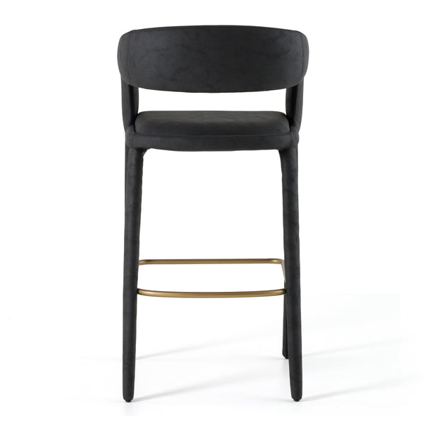 Modrest Faerron Modern Black Leatherette Bar Chair Model VGEU-MC-7182BC-B-BLK
