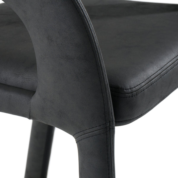 Modrest Faerron Modern Black Leatherette Bar Chair Model VGEU-MC-7182BC-B-BLK