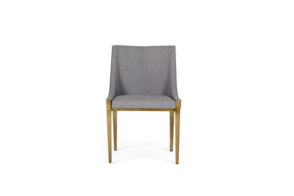 Modrest Fairview Modern Grey & Brass Dining Chair Model VGGA-6947CH-GRY-B-DC