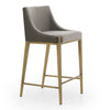 Fairview Contemporary Grey + Brass Counter Stool