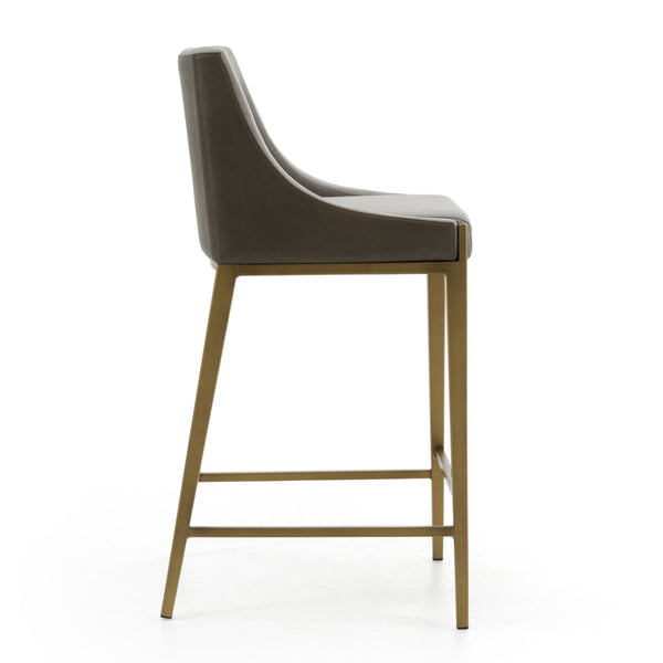 Modrest Fairview Contemporary Grey & Brass Counter Stool Model VGGA-6947CH-C-GRY-CS