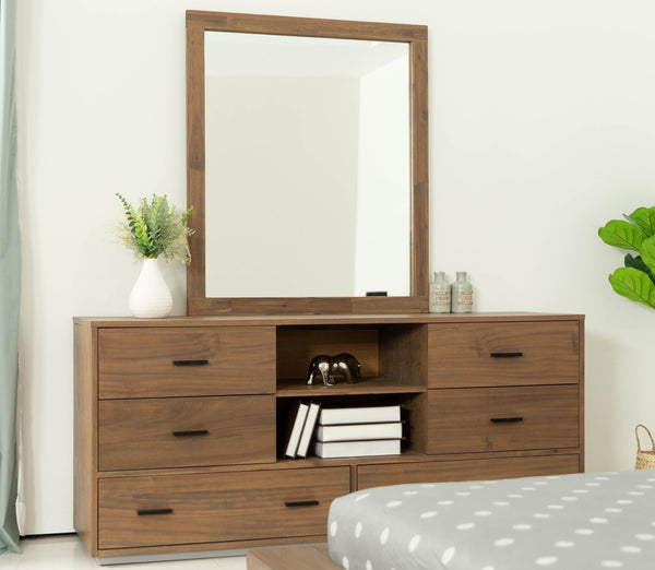 Fantasia Contemporary Walnut Mirror