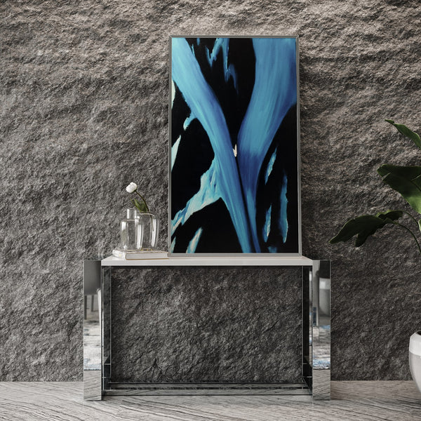 Modrest Fauna Modern White High Gloss & Stainless Steel Console Table Model VGBBBN-2X-CT-WHT