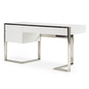 Modrest Fauna Modern White High Gloss & Stainless Steel Desk Model VGBBBN-2DK-WHT-DESK