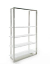 Modrest Fauna Modern White High Gloss & Stainless Steel Bookshelf Model VGBB1616BS-WHT-SHELF