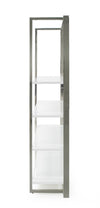 Modrest Fauna Modern White High Gloss & Stainless Steel Bookshelf Model VGBB1616BS-WHT-SHELF
