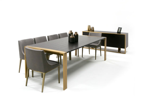 Modrest Fauna Modern Wenge And Brass Dining Table Model VGBB-BN-2T-WB-DT