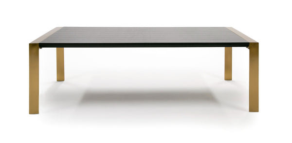 Modrest Fauna Modern Wenge And Brass Dining Table Model VGBB-BN-2T-WB-DT