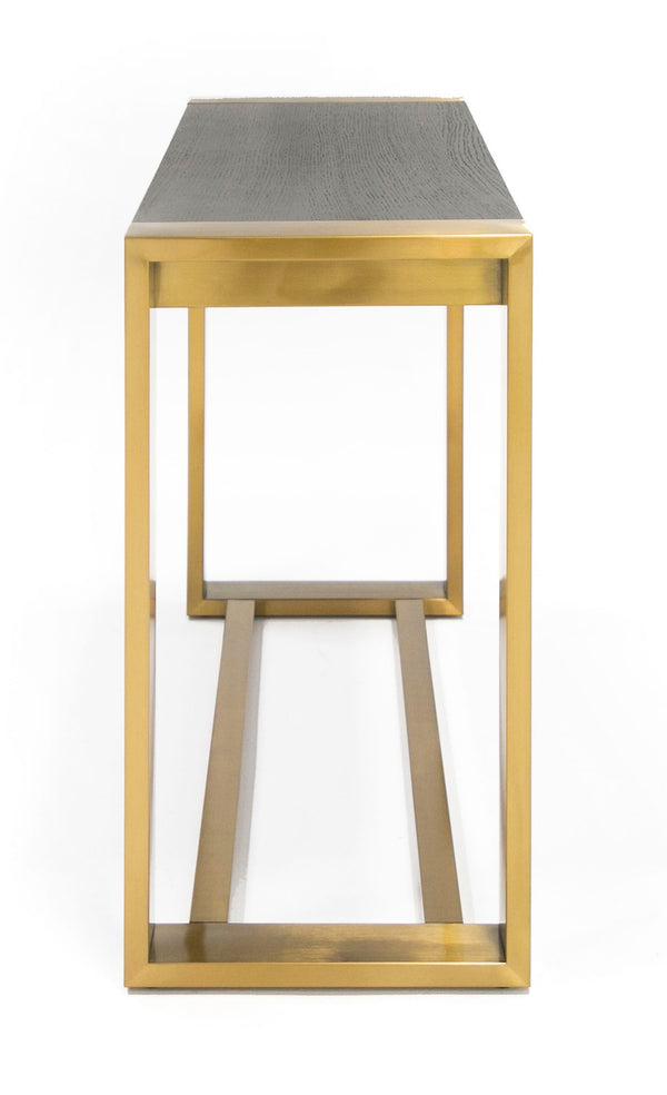 Modrest Fauna Modern Wenge And Brass Console Table Model VGBB-BN-2X-WB-BRN-CT